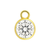 Diamond or Gemstone Bezel Drop Charm in 14K Yellow Gold
