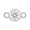 Diamond or Gemstone Bezel Bracelet/Necklace Charm in 14K White Gold