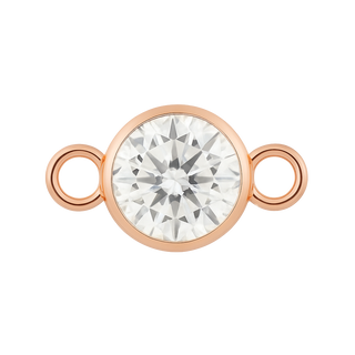 Diamond or Gemstone Bezel Bracelet/Necklace Charm in 14K Pink Gold