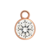 Diamond or Gemstone Bezel Drop Charm in 14K Pink Gold