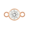 Diamond or Gemstone Bezel Bracelet/Necklace Charm in 14K Pink Gold