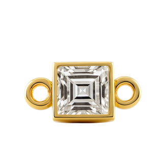 Diamond or Gemstone Square Bezel Bezel/Necklace Charm in 14K Yellow Gold