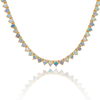 Tennis Necklace with Opal Stones (October Birthstones) in 14K Gold (1.75 mm - 4.0 mm)