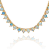 Tennis Necklace with Opal Stones (October Birthstones) in 14K Gold (1.75 mm - 4.0 mm)