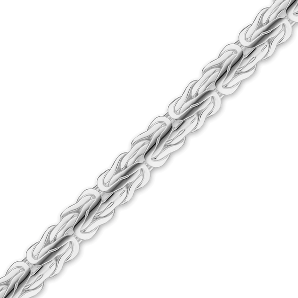 Bulk / Spooled Oval Byzantine Handmade Chain in Sterling Silver (4.00 mm - 6.60 mm)