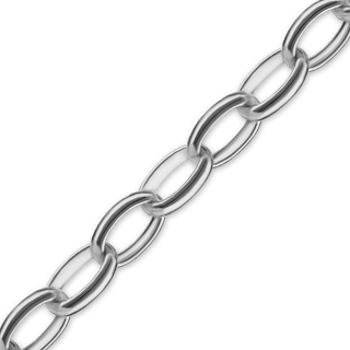Bulk / Spooled Oval Rolo Chain in Sterling Silver (2.60 mm - 5.00 mm)