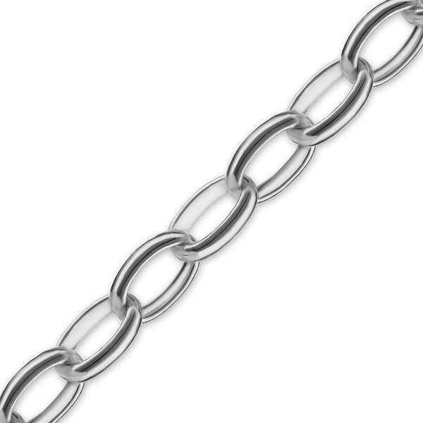 Bulk / Spooled Oval Rolo Chain in Sterling Silver (2.60 mm - 5.00 mm)