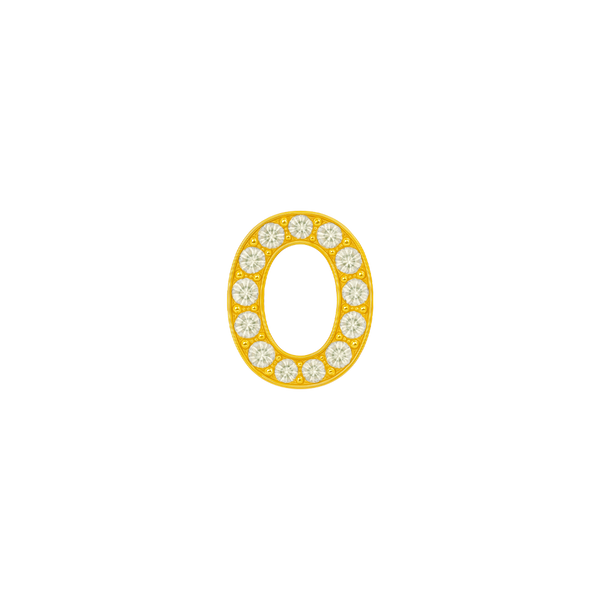 Small Initial Charm with Natural Diamonds Finding in 14K Gold (.005 ct)
