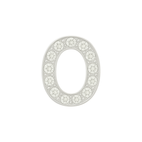 Large Initial Charm with Natural Diamonds Finding in 14K Gold (8 mm)