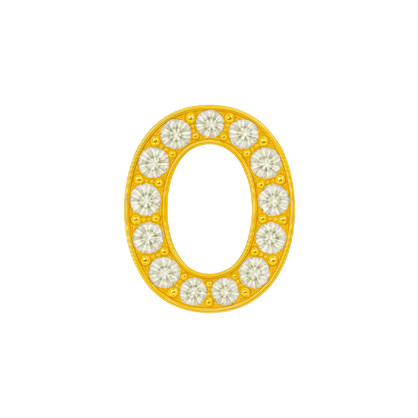 Large Initial Charm with Natural Diamonds Finding in 14K Gold (8 mm)