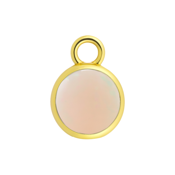 Diamond or Gemstone Bezel Drop Charm in 14K Yellow Gold