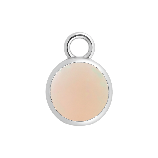 Diamond or Gemstone Bezel Drop Charm in 14K White Gold