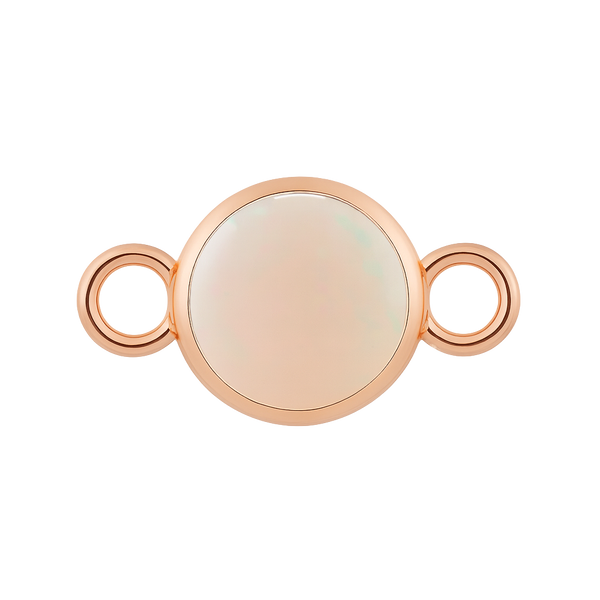 Diamond or Gemstone Bezel Bracelet/Necklace Charm in 14K Pink Gold