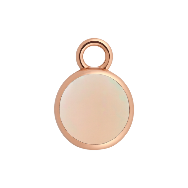 Diamond or Gemstone Bezel Drop Charm in 14K Pink Gold
