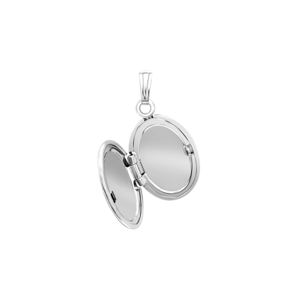 Hand Engraved Design Oval Locket in Sterling Silver with Optional Engraving (46 x 30 mm)