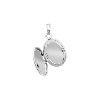 Hand Engraved Design Oval Locket in Sterling Silver with Optional Engraving (39 x 23 mm)