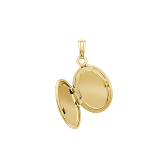 Special Order Only: Hand Engraved Design Oval Locket in 14K Yellow Gold (16 x 29 mm)