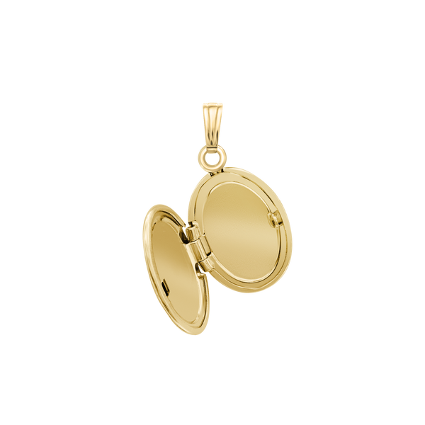 Hand Engraved Design Oval Locket in 14K Gold Filled with Optional Engraving (23 x 13 mm)