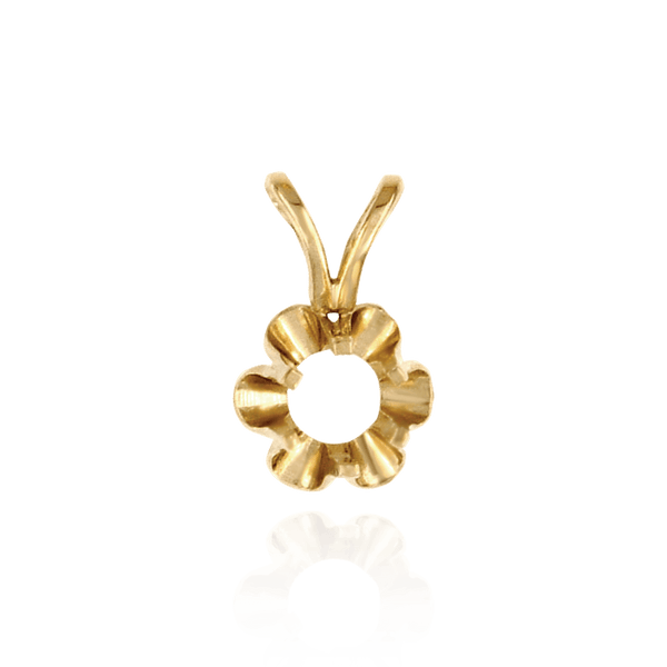 Round Six Prong Buttercup Pendants in 14K Gold (1.75 mm - 6.50 mm)