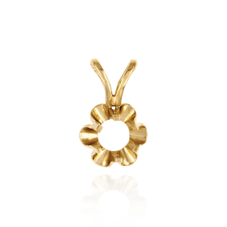 Round Six Prong Buttercup Pendants in 14K Gold (1.75 mm - 6.50 mm)