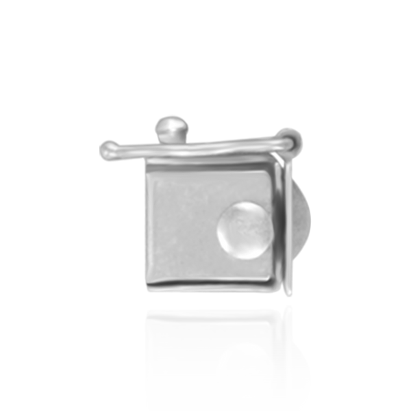 Open Top Box Clasps with Push Button (5.25 mm - 12 mm)