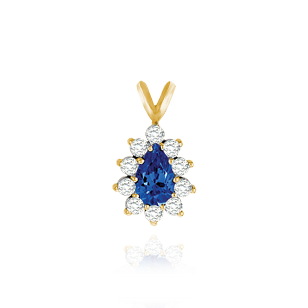 10 Stone Pear Shape Cluster Pendants (5.00 x 3.00 mm - 7.00 x 5.00 mm)