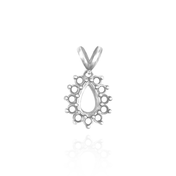 12 Stone Pear Shape Cluster Pendants (8.00 x 6.00 mm - 14.00 x 9.00 mm)