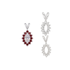 12 Stone Marquise Shaped Cluster Pendants (4.00 x 1.75 mm - 12.00 x 6.00 mm)