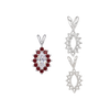12 Stone Marquise Shaped Cluster Pendants (4.00 x 1.75 mm - 12.00 x 6.00 mm)