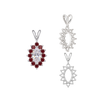 12 Stone Marquise Shaped Cluster Pendants (4.00 x 1.75 mm - 12.00 x 6.00 mm)