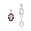 12 Stone Marquise Shaped Cluster Pendants (4.00 x 1.75 mm - 12.00 x 6.00 mm)