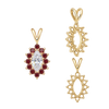 12 Stone Marquise Shaped Cluster Pendants (4.00 x 1.75 mm - 12.00 x 6.00 mm)