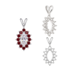 12 Stone Marquise Shaped Cluster Pendants (4.00 x 1.75 mm - 12.00 x 6.00 mm)