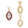 12 Stone Marquise Shaped Cluster Pendants (4.00 x 1.75 mm - 12.00 x 6.00 mm)