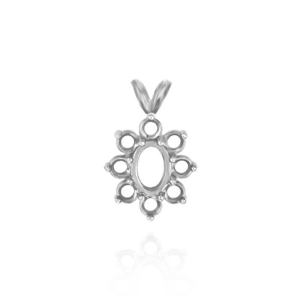 8 Stone Oval Cluster Pendants (3.00 x 2.00 mm - 22.00 x 16.00 mm)