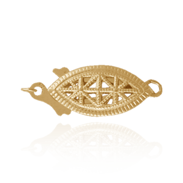 Fish Hook Filigree Pearl Clasps (15 x 6 mm - 19 x 8 mm)