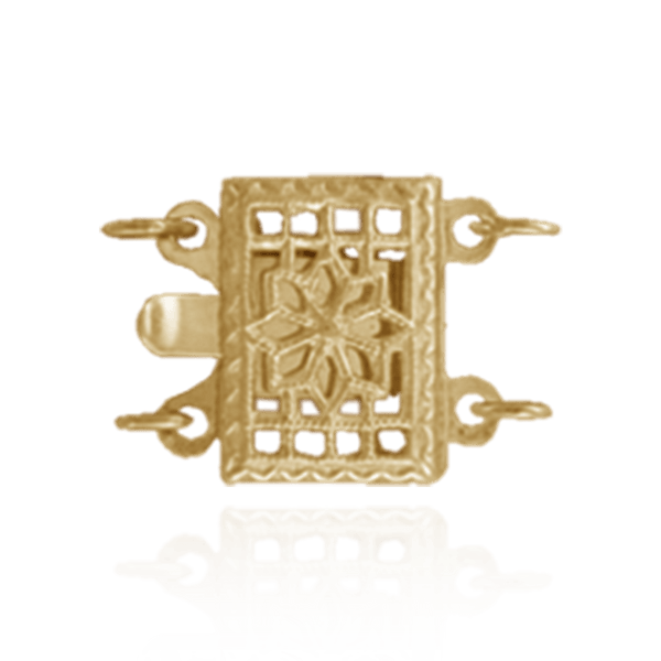 Filigree Rectangle Pearl Clasps (2-3 Strands; 10.5 mm)