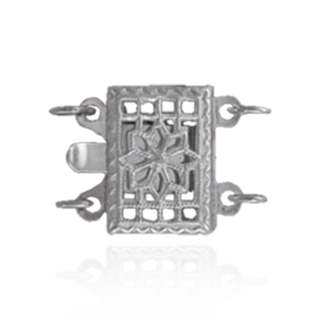 Filigree Rectangle Pearl Clasps (2-3 Strands; 10.5 mm)