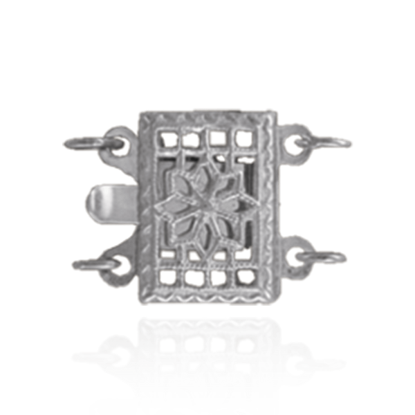 Filigree Rectangle Pearl Clasps (2-3 Strands; 10.5 mm)