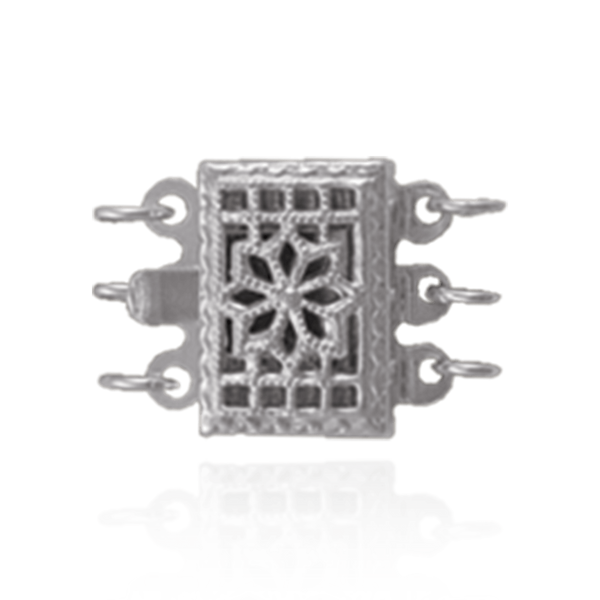 Filigree Rectangle Pearl Clasps (2-3 Strands; 10.5 mm)