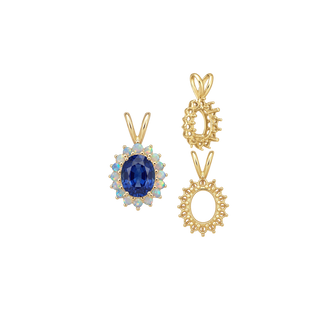 Oval Cluster Pendants (12-16 Side Stones | 6.00 x 4.00 mm - 10.00 x 8.00 mm)