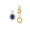 Oval Cluster Pendants (12-16 Side Stones | 6.00 x 4.00 mm - 10.00 x 8.00 mm)