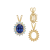 Oval Cluster Pendants (12-16 Side Stones | 6.00 x 4.00 mm - 10.00 x 8.00 mm)