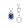 Oval Cluster Pendants (12-16 Side Stones | 6.00 x 4.00 mm - 10.00 x 8.00 mm)