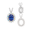 Oval Cluster Pendants (12-16 Side Stones | 6.00 x 4.00 mm - 10.00 x 8.00 mm)