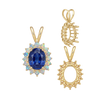 Oval Cluster Pendants (12-16 Side Stones | 6.00 x 4.00 mm - 10.00 x 8.00 mm)