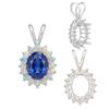 Oval Cluster Pendants (12-16 Side Stones | 6.00 x 4.00 mm - 10.00 x 8.00 mm)