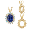 Oval Cluster Pendants (12-16 Side Stones | 6.00 x 4.00 mm - 10.00 x 8.00 mm)