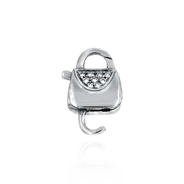 Lobster Pearl Clasps with Diamond Accents (10 x 22 mm)