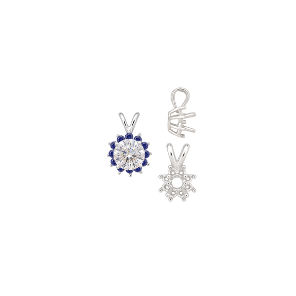 Round Cluster Pendants (8-12 Side Stones | 3.00 mm - 8.00 mm)